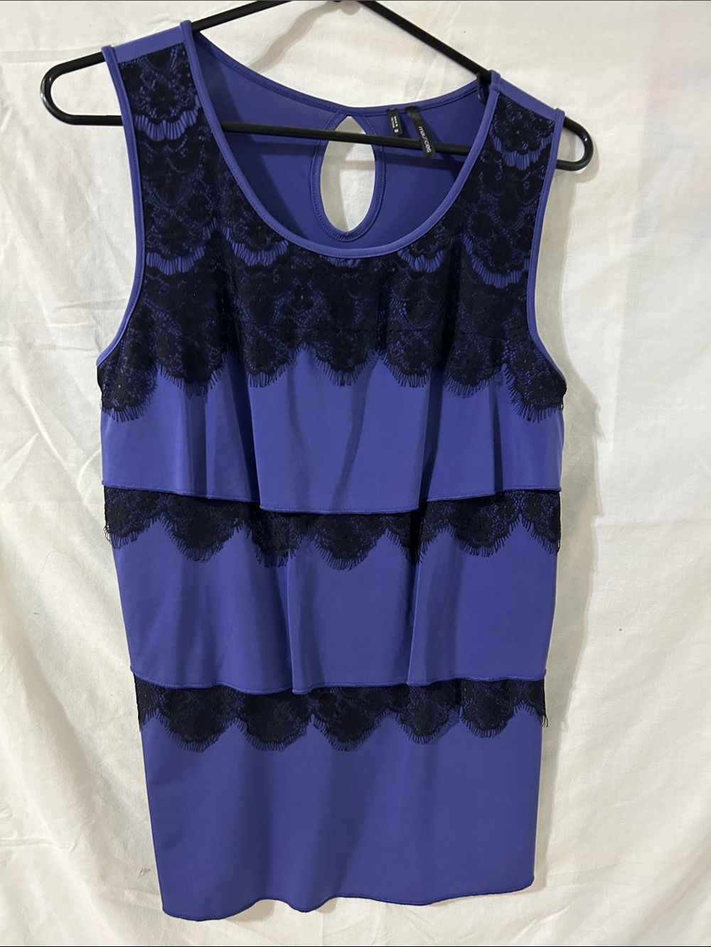 Sleeveless Lace-Trim Womenβs Top Purple - Sz M